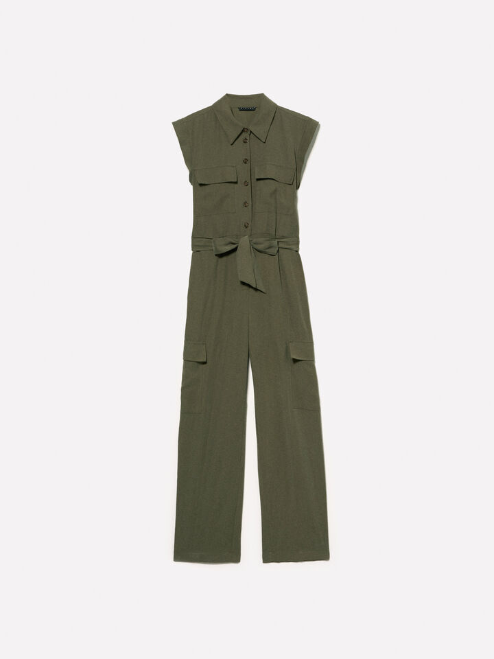 Armeegrüner Cargoanzug - overalls jumpsuits für damen - Militärgrün | Sisley image number 5